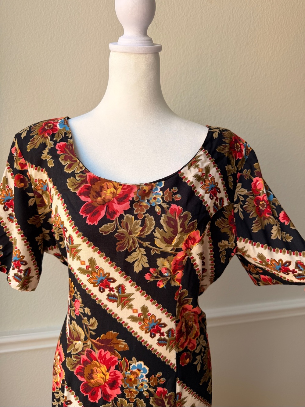 Vintage Nina Piccalino Floral Southwestern Midi Dress Romantic Folk Festival - Picture 3 of 12